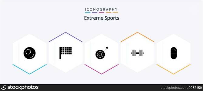 Sport 25 Glyph icon pack including . tablets. dumbbell. sport. dope