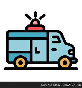 Sport ambulance car icon. Outline sport ambulance car vector icon color flat isolated. Sport ambulance car icon color outline vector
