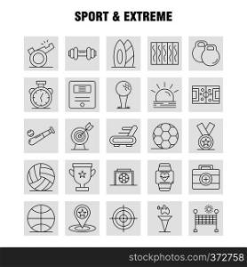 Sport And Extreme Line Icons Set For Infographics, Mobile UX/UI Kit And Print Design. Include: Cup, Award, Star, Referee, Sport, Whistle, Sun, Sunshine, Icon Set - Vector