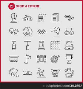 Sport And Extreme Line Icons Set For Infographics, Mobile UX/UI Kit And Print Design. Include: Calendar, Day, Time, Date, Time, Clock, Watch, Timer, Icon Set - Vector