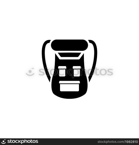 Sport Backpack. Flat Vector Icon. Simple black symbol on white background. Sport Backpack Flat Vector Icon