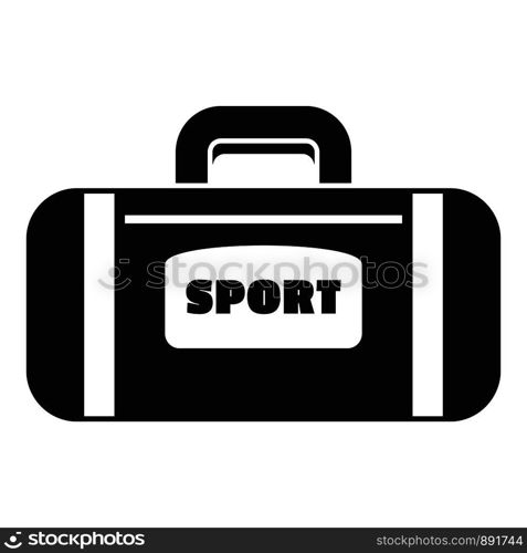 Sport bag icon. Simple illustration of sport bag vector icon for web design isolated on white background. Sport bag icon, simple style