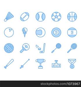 Sport ball equipment icon and symbol set