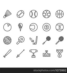 Sport ball equipment icon and symbol set