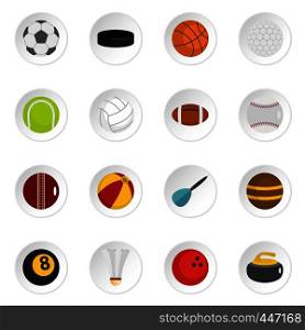 Sport balls icons set in flat style isolated vector icons set illustration. Sport balls icons set in flat style