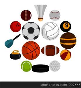 Sport balls icons set in flat style isolated vector illustration. Sport balls icons set in flat style