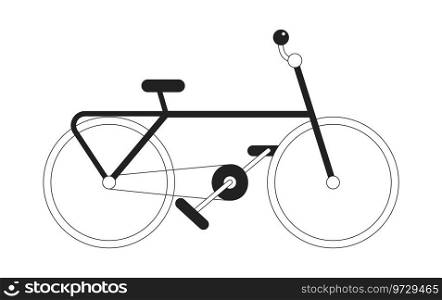 Sport bicycle monochrome flat vector object. Eco vehicle with wheels. Editable black and white thin line icon. Simple cartoon clip art spot illustration for web graphic design. Sport bicycle monochrome flat vector object