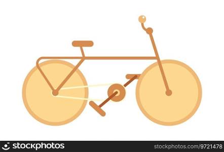 Sport bicycle semi flat colour vector object. Eco vehicle with wheels. Editable cartoon clip art icon on white background. Simple spot illustration for web graphic design. Sport bicycle semi flat colour vector object