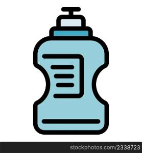 Sport bottle icon. Outline sport bottle vector icon color flat isolated. Sport bottle icon color outline vector