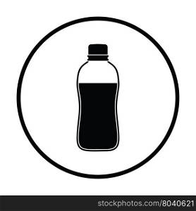 Sport bottle of drink icon. Thin circle design. Vector illustration.
