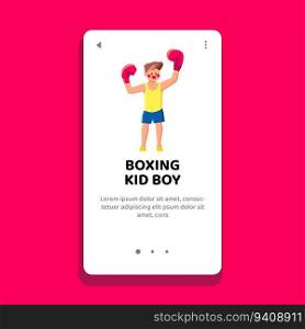sport boxing kid boy vector. boxer exercise, young training, gloves person sport boxing kid boy web flat cartoon illustration. sport boxing kid boy vector