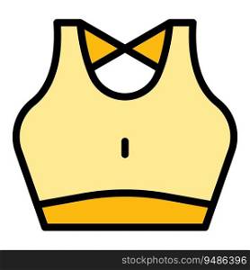 Sport bra icon outline vector. Fashion gym. Garment outfit color flat. Sport bra icon vector flat