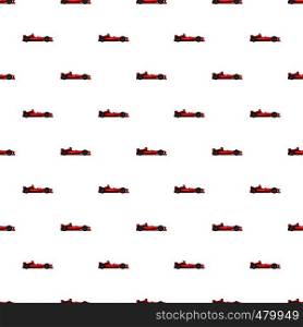 Sport car side view pattern seamless repeat in cartoon style vector illustration. Sport car side view pattern
