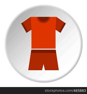 Sport clothes icon in flat circle isolated on white vector illustration for web. Sport clothes icon circle