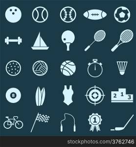 Sport color icons on blue background, stock vector