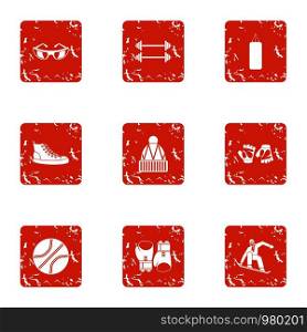 Sport commonwealth icons set. Grunge set of 9 sport commonwealth vector icons for web isolated on white background. Sport commonwealth icons set, grunge style