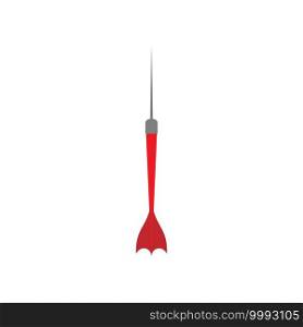 Sport dart arrow vector illustration target accuracy game dartboard icon. Arrow dart icon aiming symbol red isolated white design shot hit. Steel metal throw arrow mark with needle and tail
