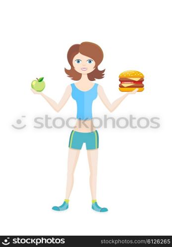 Sport diet healthy way of life. Healthy life, sport diet, fitness lifestyle, food and health, activity sport diet, nutrition dieting, eating and healthcare, natural vitamin sport diet illustration