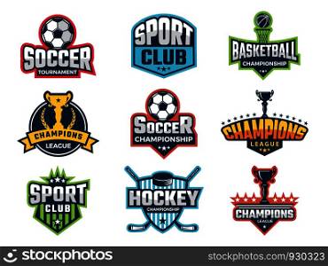 Sport emblem. Super star world cup competition badges logos and vector sticker. Sport competition logo and emblem, tournament and championship illustration. Sport emblem. Super star world cup competition badges logos and vector sticker