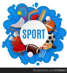 Sport equipment concept with competitive games accessories and sportswear vector illustration. Sport Equipment Concept