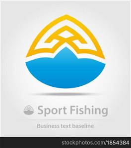 Sport fishing business icon for creative design work. Sport fishing business icon