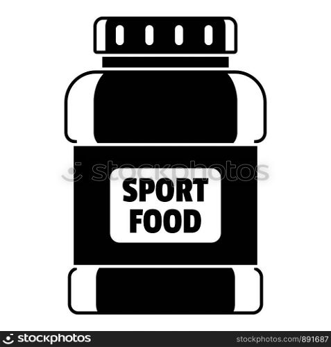 Sport food jar icon. Simple illustration of sport food jar vector icon for web design isolated on white background. Sport food jar icon, simple style