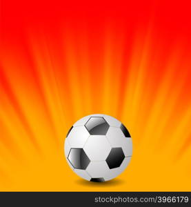Sport Football Icon on Orange Wave Background. Football Icon on Orange Background
