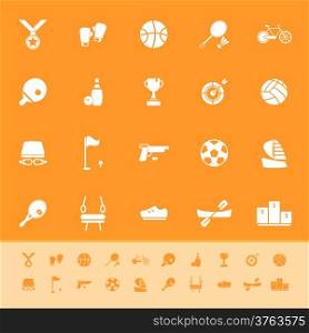 Sport game athletic color icons on orange background, stock vector