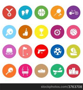 Sport game athletic flat icons on white background, stock vector