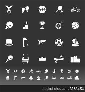 Sport game athletic icons on gray background, stock vector