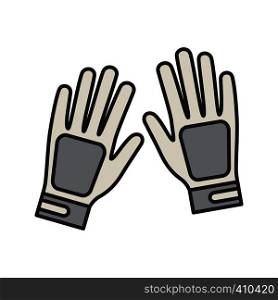 Sport gloves color icon. Isolated vector illustration. Sport gloves color icon