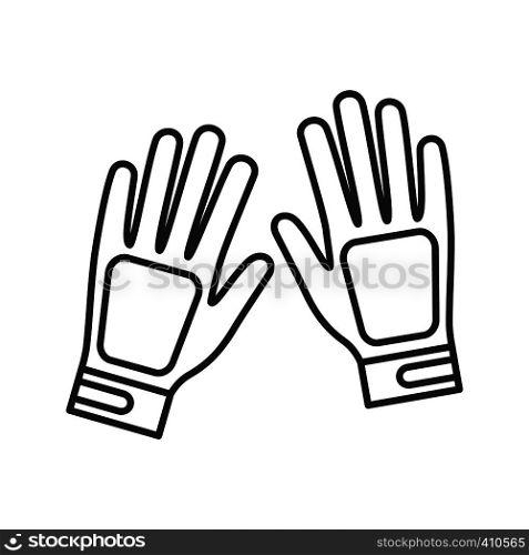 Sport gloves linear icon. Thin line illustration. Contour symbol. Vector isolated outline drawing. Sport gloves linear icon