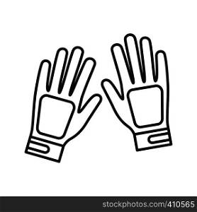 Sport gloves linear icon. Thin line illustration. Contour symbol. Vector isolated outline drawing. Sport gloves linear icon