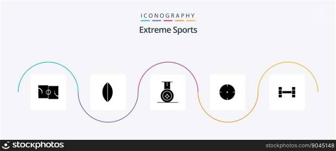 Sport Glyph 5 Icon Pack Including . aim. weightlifting