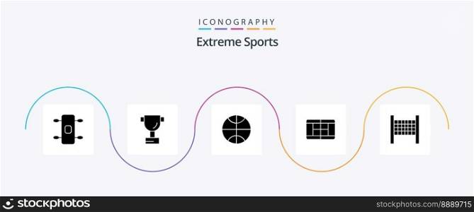 Sport Glyph 5 Icon Pack Including . tennis.