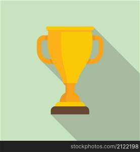 Sport gold cup icon flat vector. Winner trophy. Win award. Sport gold cup icon flat vector. Winner trophy