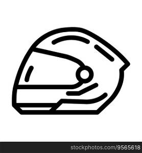sport helmet vehicle auto line icon vector. sport helmet vehicle auto sign. isolated contour symbol black illustration. sport helmet vehicle auto line icon vector illustration