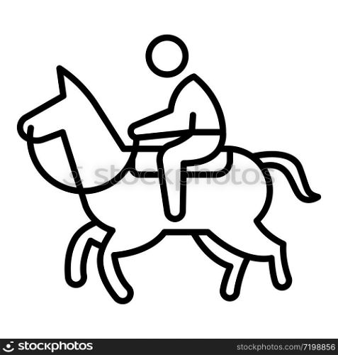 Sport horseback riding icon. Outline sport horseback riding vector icon for web design isolated on white background. Sport horseback riding icon, outline style