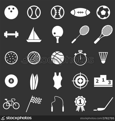 Sport icons on black background, stock vector