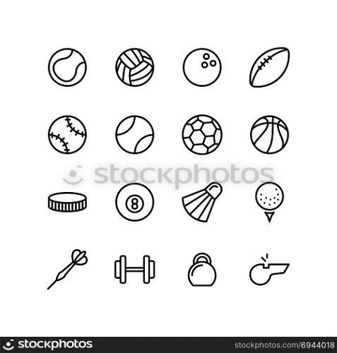 Sport icons set - Balls of various outdoor games