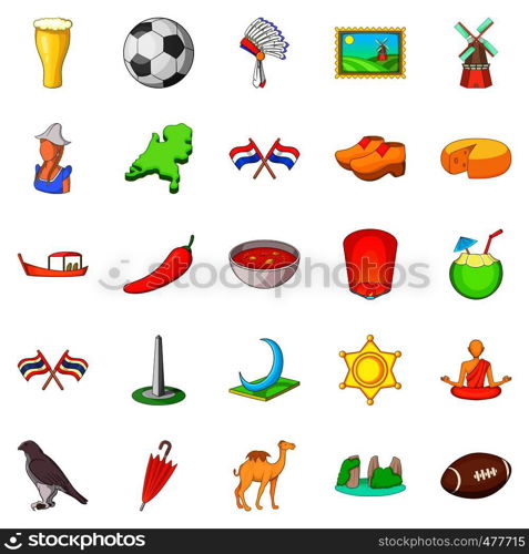 Sport icons set. Cartoon set of 25 sport vector icons for web isolated on white background. Sport icons set, cartoon style