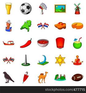 Sport icons set. Cartoon set of 25 sport vector icons for web isolated on white background. Sport icons set, cartoon style