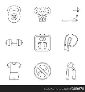 Sport icons set. Outline illustration of 9 sport vector icons for web. Sport icons set, outline style