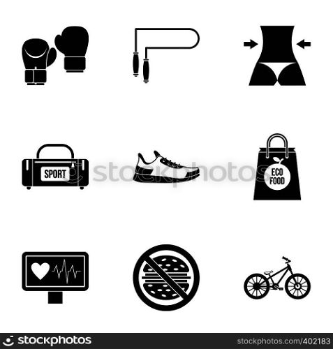 Sport icons set. Simple illustration of 9 sport vector icons for web. Sport icons set, simple style