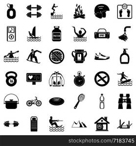 Sport icons set. Simple style of 36 sport vector icons for web isolated on white background. Sport icons set, simple style