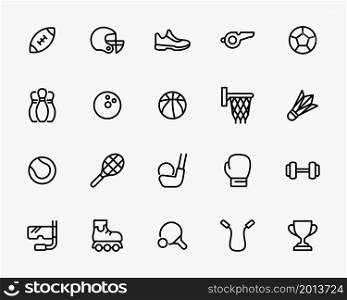 sport icons vector line style