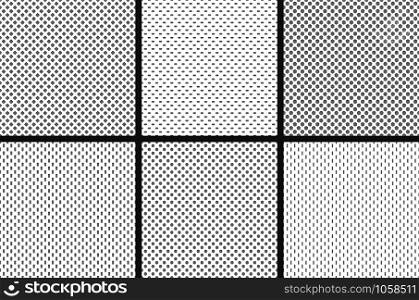 Sport jersey fabric textures. Athletic textile mesh material structure texture, nylon sports wear grid cloth or football athletic shirt soft material. Fabric seamless vector pattern collage. Sport jersey fabric textures. Athletic textile mesh material structure texture, nylon sports wear grid cloth seamless vector pattern