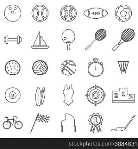 Sport line icons on white background, stock vector