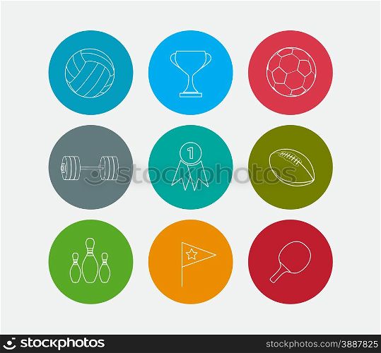 sport line icons set