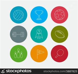 sport line icons set